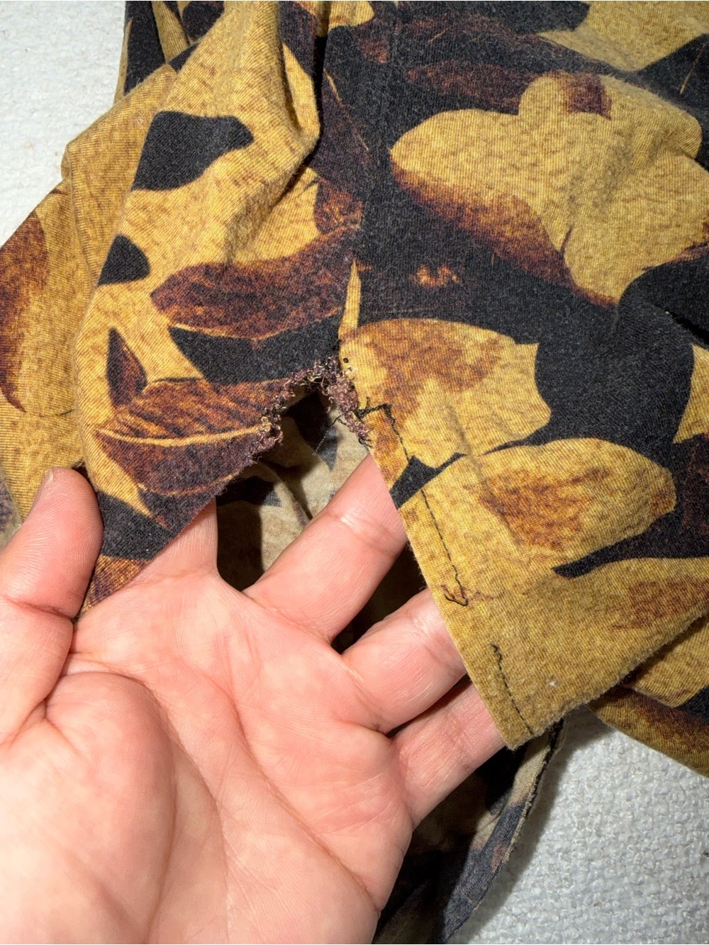 AllSaints Mustard and Black Floral Maxi Dress with Tie Front - Picture 14 of 14